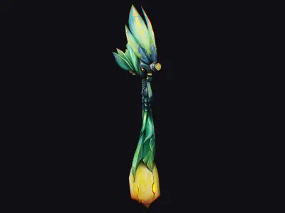 Magic Wand Rod Stick Fairy Staff Scepter Inventory Item Ritual Low-poly 3D model purchase