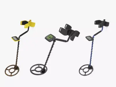 3 Metal Detectors - Realistic Detection Devices 3D Model Pack