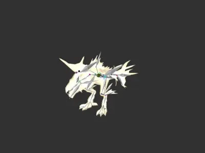 Alien Dinosaur Lizard Mutant Low-poly 3D model