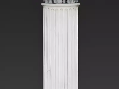 Realistic Classic Marble Corinthian Column 3D Model Low-poly 3D model