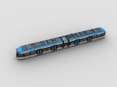 Low Poly Tram 17 Low-poly 3D model