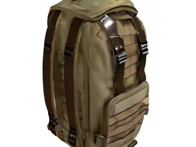 Military Camo Tactical Backpack Rucksack Low-poly 3D model