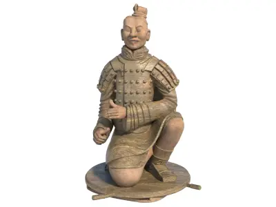 Terracotta Warriors archer Low-poly 3D model