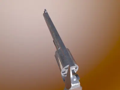 Revolver Low-poly 3D model 14