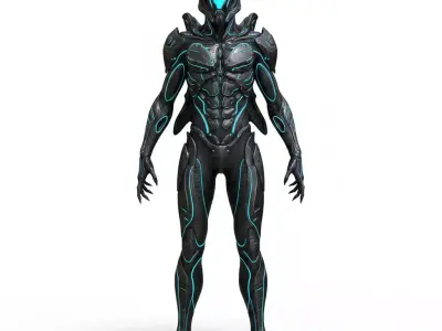 futuristic alien trooper 3D 3D model