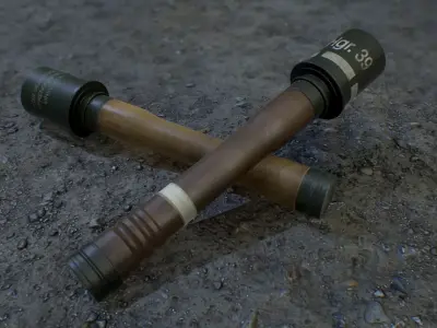 German WW2 Hand Grenades Low-poly 3D model