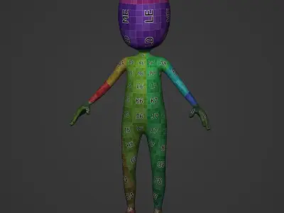 Cartoon Man -- Stickman with High Quality IK and FK Rig 3D model