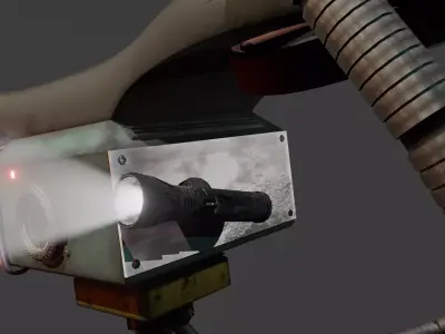 Sci-Fi Flying Bot with Propellers and Hooks Rigged PBR Model 3D model