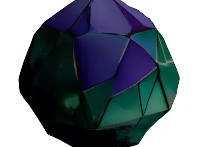 Iridescent Faceted Crystal Gemstone 3D model