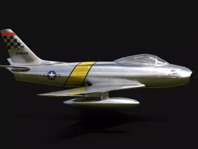 F-86 Sabre USAF No Landing Gear 3D model