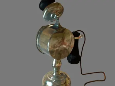 vintage telephone Low-poly 3D model