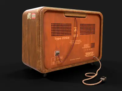Rare Vintage Radio Low-poly 3D model