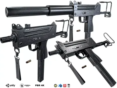MAC 11 SMG PACK Low-poly 3D model
