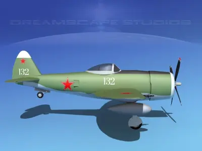 Republic P-47D Thunderbolt V08 3D model