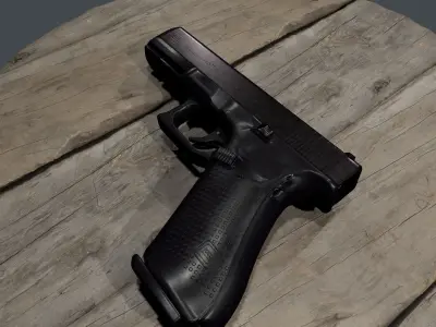 Glock 17 Low-poly 3D model 6