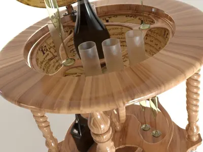 ANTIQUE GLOBE STAND 3D model