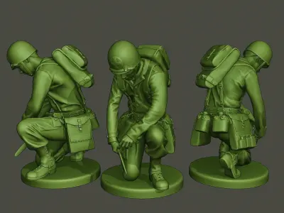 American Medic soldiers ww2 A8 Pack 3D print model