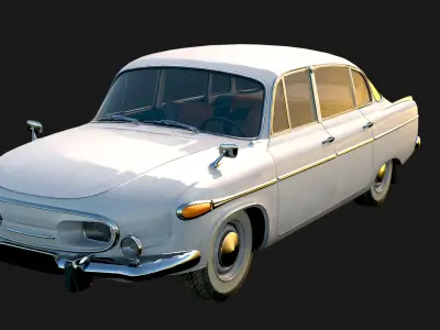 1969 Tatra 3D Model Quality Realistic Rendered With Textured Low-poly 3D model