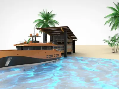 Docking  yacht 3D model