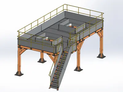 Steel Constructed Platform 3D model