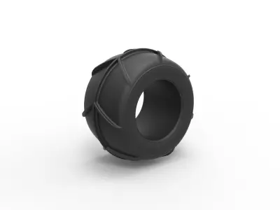 Dune buggy rear tire 27 Scale 1 to 25 3D print model