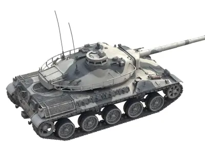 AMX 30 Main battle tank Low-poly 3D model