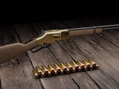  1866 YELLOW CABINE ASSULT WEAPON Low-poly 3D model