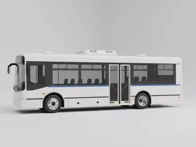 Modern Airport Shuttle Bus Transport Vehicle 3D Model 3D model