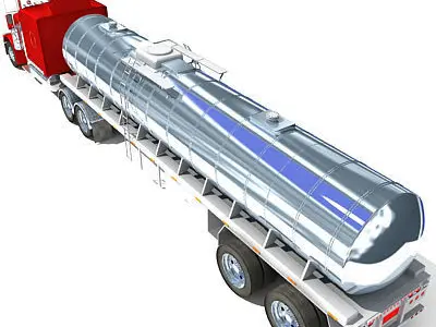 Red Tanker Truck 29 3D model