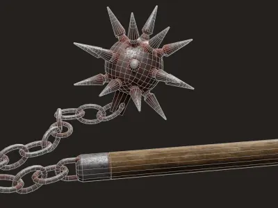 Rusty Mace Low-poly 3D model