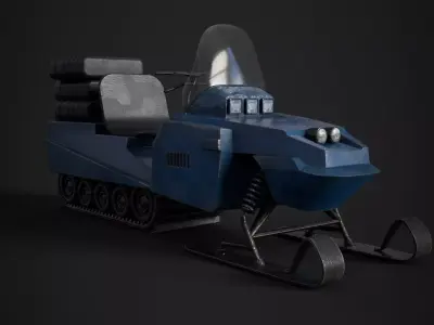 Sci Fi Arctic Tracked Utility Vehicle PBR 3D model