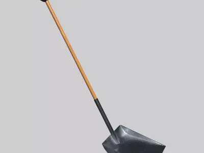 Spade with Handle Low-poly 3D model