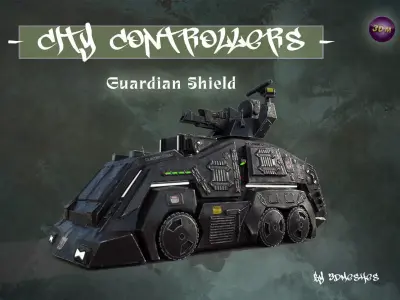 City Controllers  - Guardian Shield - PBR lowpoly Low-poly 3D model