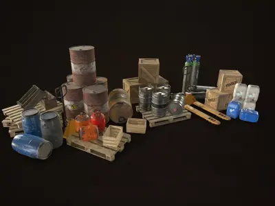 Industrial Warehouse Pack Vol 1 Low-poly 3D model