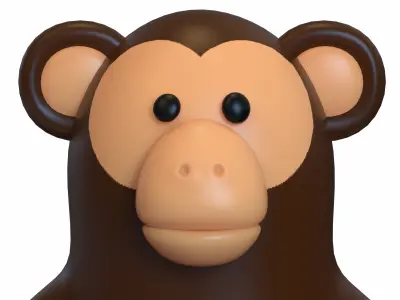 Monkey Stylized Low-poly 3D model