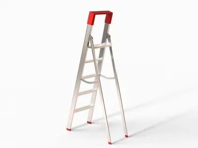 Metalic Step Ladder Low-poly 3D model