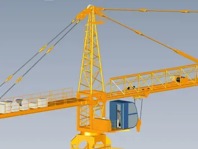tower construction crane 3D model