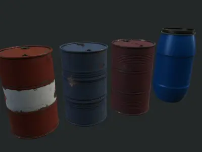 Barrels Low-poly 3D model