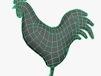 Low Poly Rooster Low-poly 3D model