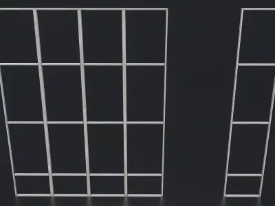 Metal Window Frame Set Low-poly 3D model
