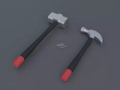 Hammer Low-poly 3D model 13