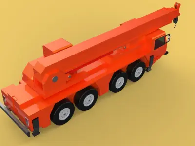 MINIATURE SCALE 1-130 ALL-TERRAIN TELESCOPIC MOBILE CRANE TRUCK 3D model