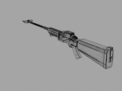 Rifle Unreal 1  Low-poly 3D model