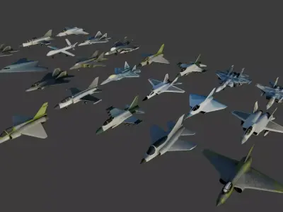 Low-Poly Jet Collection Low-poly 3D model