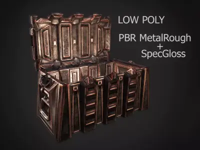 Crate Container Chest Low-poly 3D model