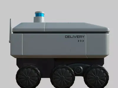 Delivery robot Low-poly 3D model purchase