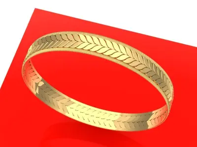Bracelet for men leaf 3D print model