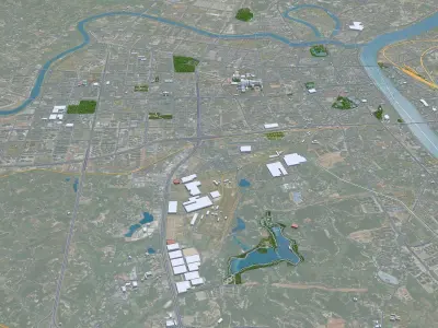Hengyang Hunan China 50km Free low-poly 3D model