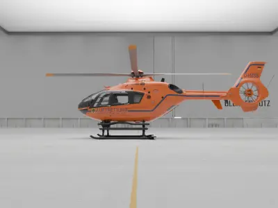 German rescue helicopter 3D model