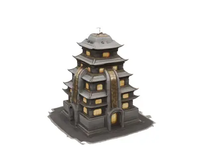 Sci fi pagoda 3D model